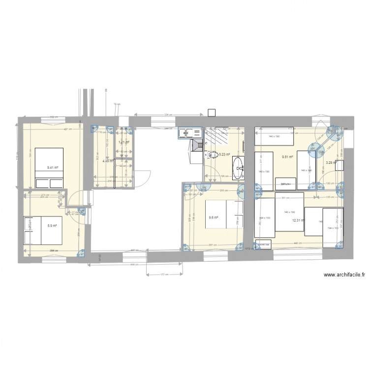 1er Etage Chambres et Location. Plan de 0 pièce et 0 m2