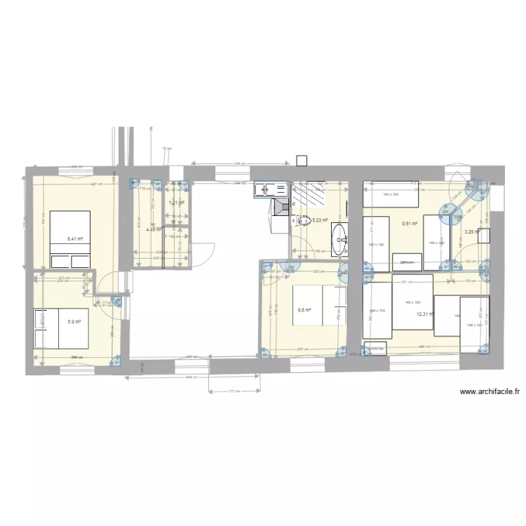 1er Etage Chambres et Location. Plan de 
