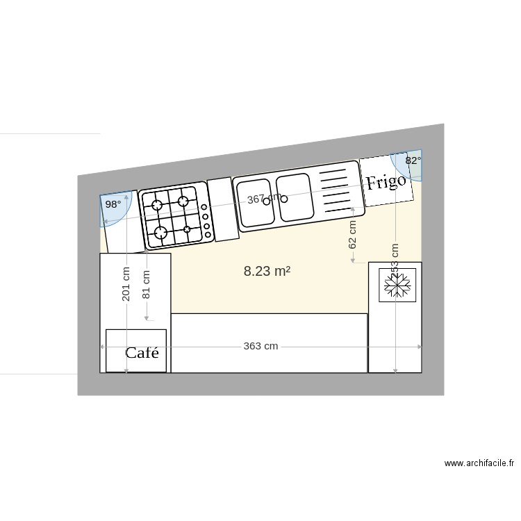 Cuisine Tchaboterie. Plan de 0 pièce et 0 m2