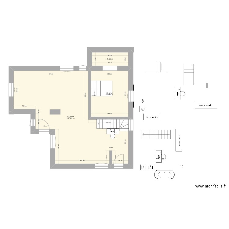 maison pierre Reboul 1 étage. Plan de 3 pièces et 69 m2