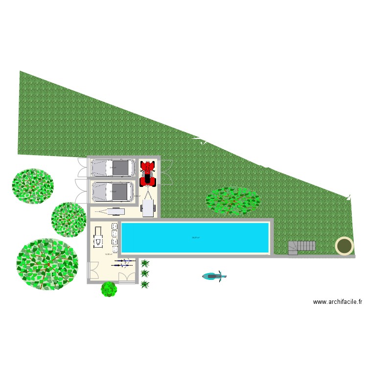 piscine  Lumio. Plan de 0 pièce et 0 m2
