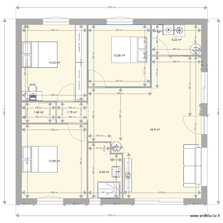 Plan maison archi facile. Plan de 8 pièces et 86 m2