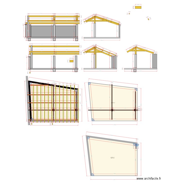 Garage 2 voitures. Plan de 3 pièces et 126 m2