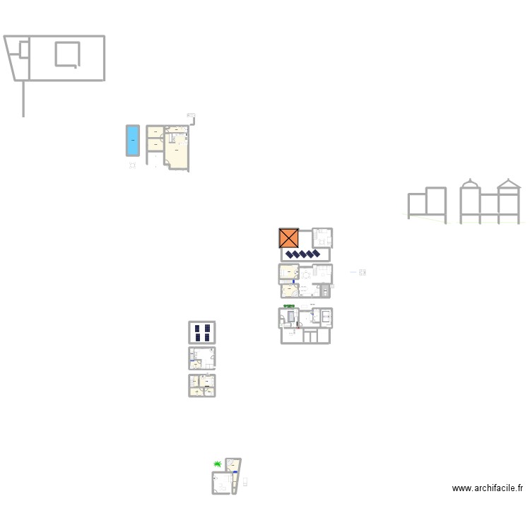 plan 2. Plan de 16 pièces et 159 m2