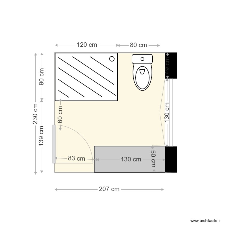 salle de douches du rdc. Plan de 0 pièce et 0 m2