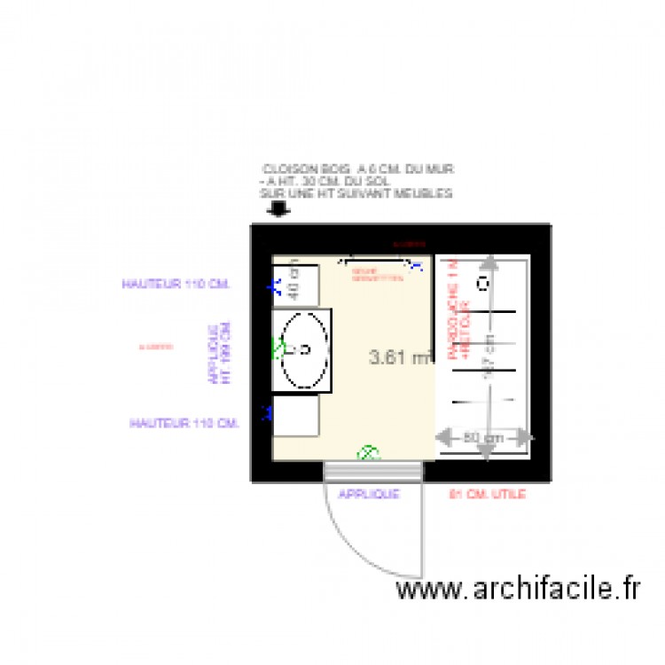 SDB ELEC  EVANE. Plan de 0 pièce et 0 m2