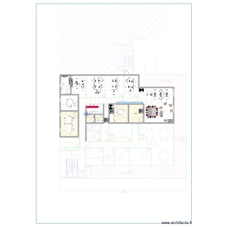 Base plan bureau  v.1. Plan de 5 pièces et 84 m2