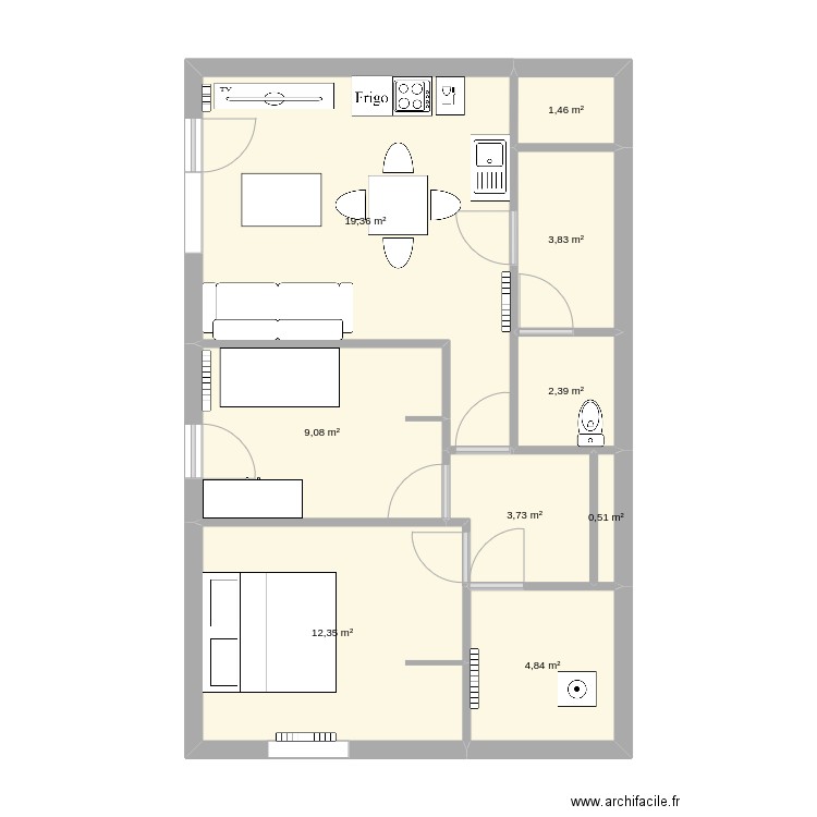 grand angle T3 25. Plan de 0 pièce et 0 m2