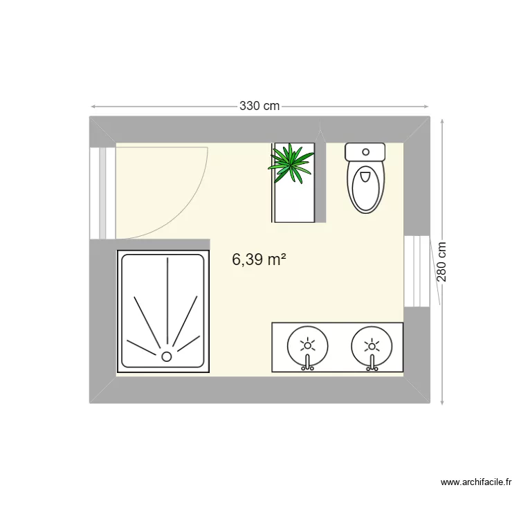 salle de bain Feng Shui. Plan de 