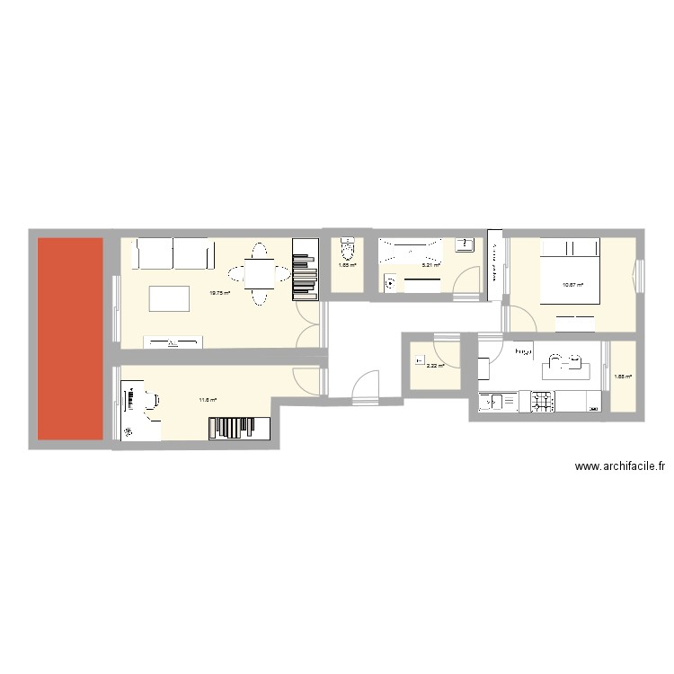 Appartement Michelet. Plan de 0 pièce et 0 m2