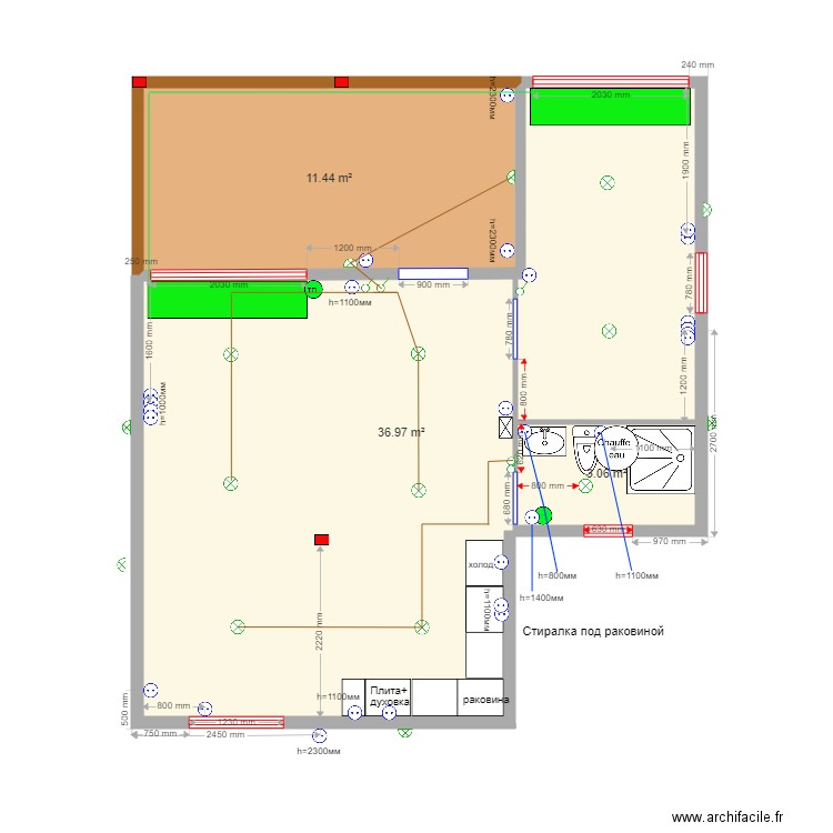 Klin 3m. Plan de 0 pièce et 0 m2