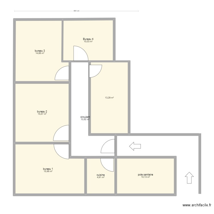 plan bureau lot 1. Plan de 8 pièces et 95 m2
