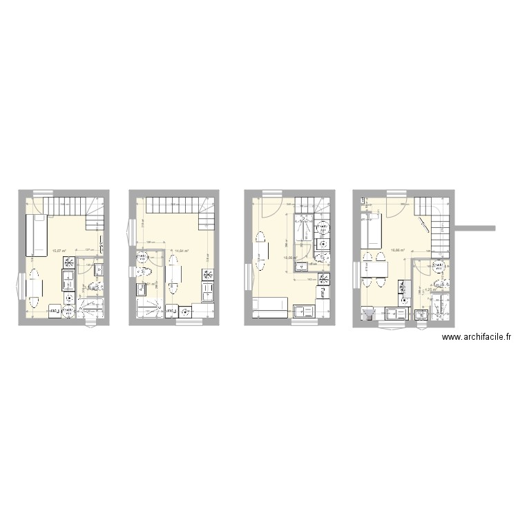 extension. Plan de 7 pièces et 76 m2