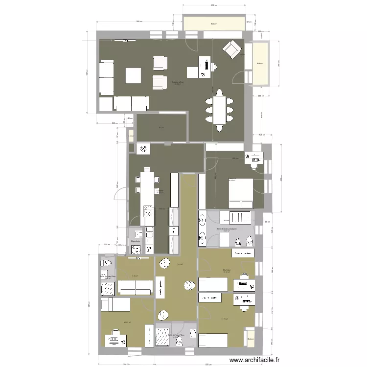 Diagonal 672 Zone jour. Plan de 
