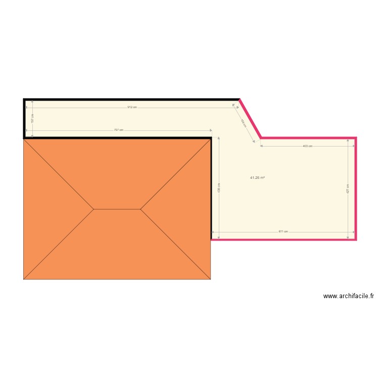 DE ROSSI MORBIER PROJET. Plan de 1 pièce et 41 m2