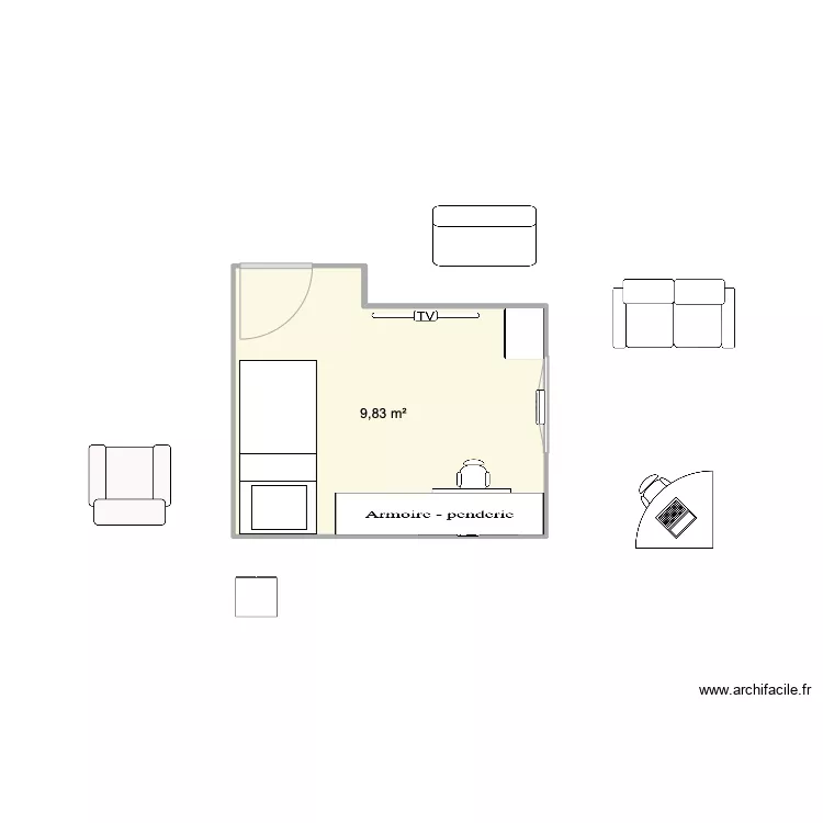 chambre de Pablo 2023. Plan de 