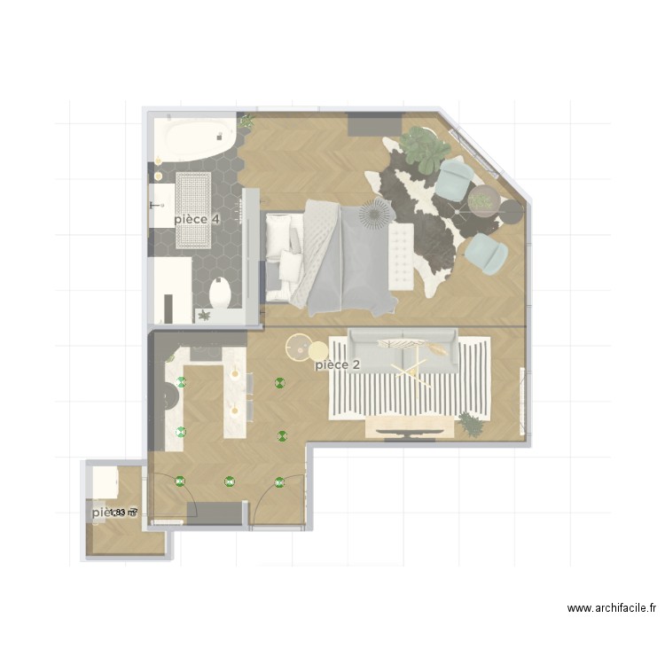 PLE Lot 6 Lagny. Plan de 2 pièces et 45 m2