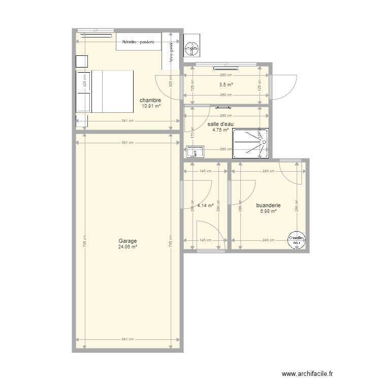 Chambre garage plan 02. Plan de 0 pièce et 0 m2