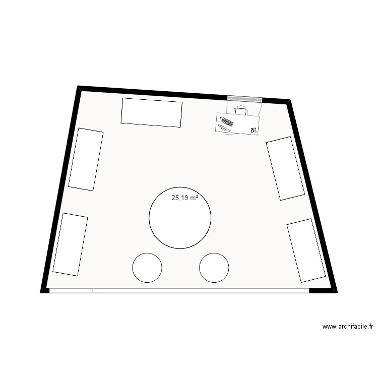 Mag. Plan de 1 pièce et 25 m2