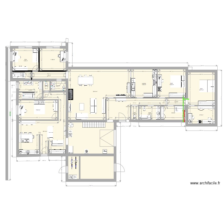 maison 4 ch appartement 1 chambre. Plan de 0 pièce et 0 m2