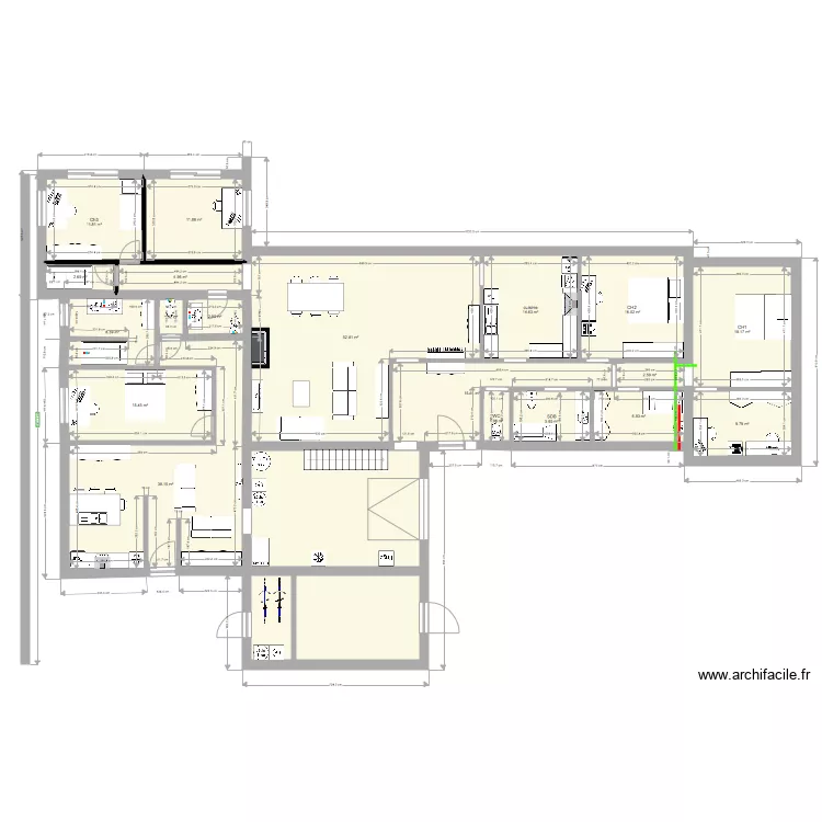 maison 4 ch appartement 1 chambre. Plan de 