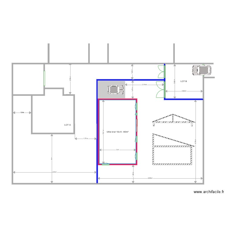 62 bis 3 projet implantation 3. Plan de 0 pièce et 0 m2