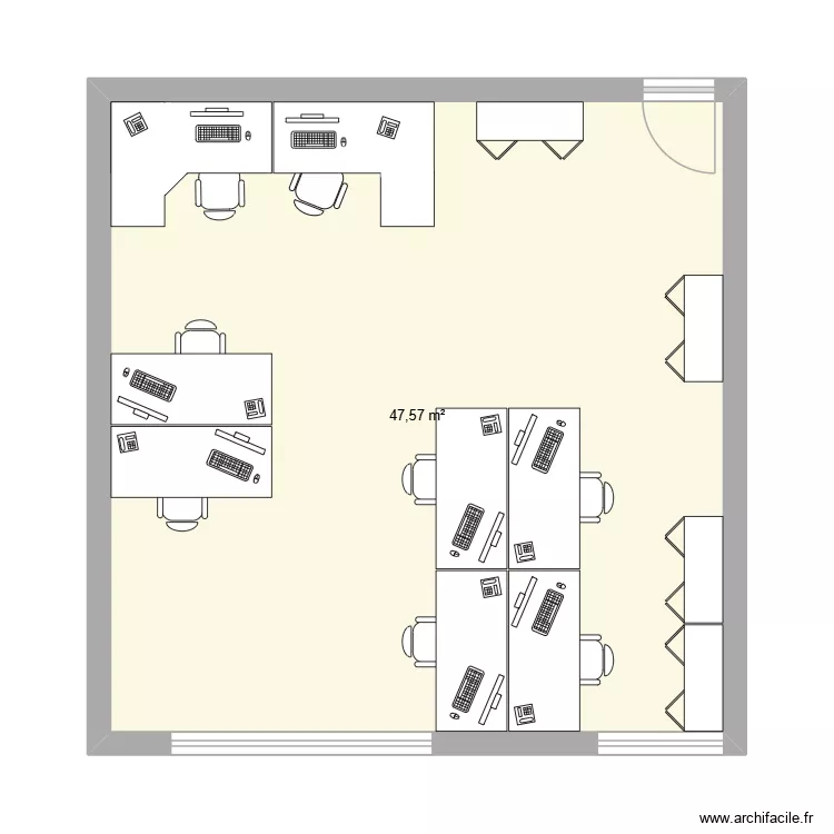 Bureaux Equipe Terre. Plan de 1 Pièce et 48 m² Bureaux Equipe Terre. Plan de 1 Pièce et 48 m²