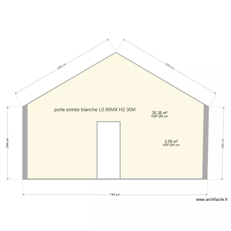 maison cot&eacute; est porte actuel. Plan de 