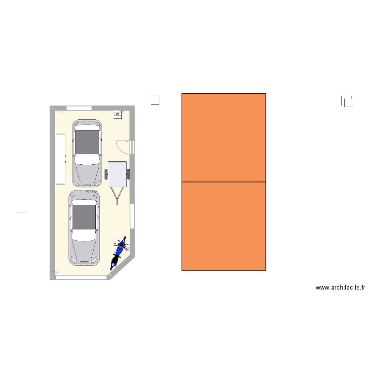 GARAGE. Plan de 1 pièce et 43 m2