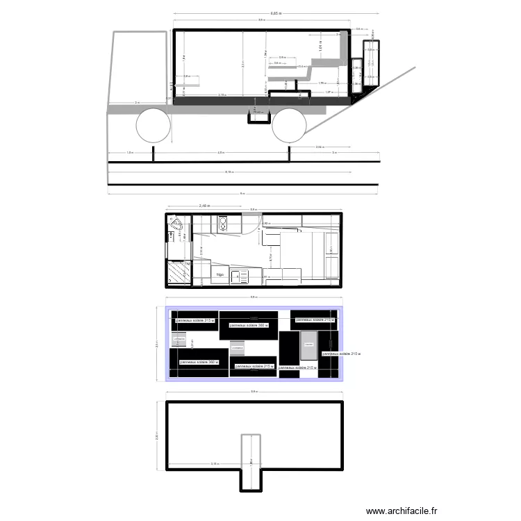 cellule lit fixe. Plan de 