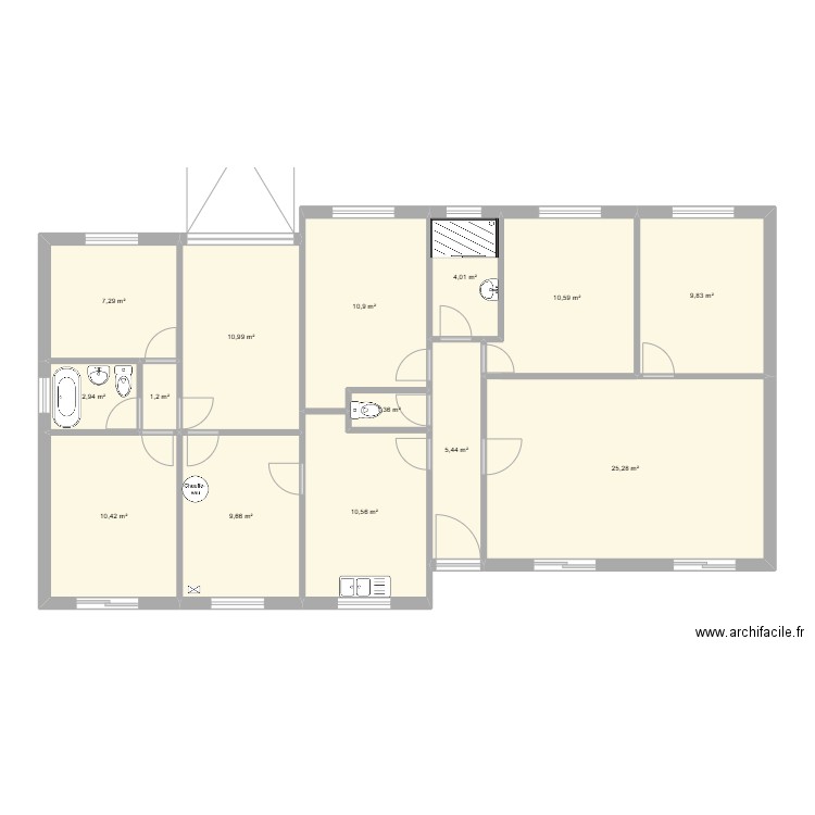 talmont n2. Plan de 14 pièces et 120 m2