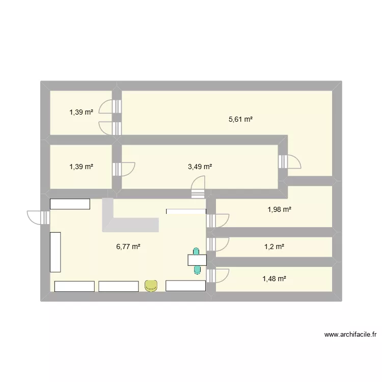 institut corpor'l océane. Plan de 8 et 23 m² institut corpor'l océane. Plan de 8 et 23 m²