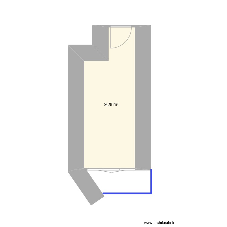 1 ch garage. Plan de 1 pièce et 9 m2