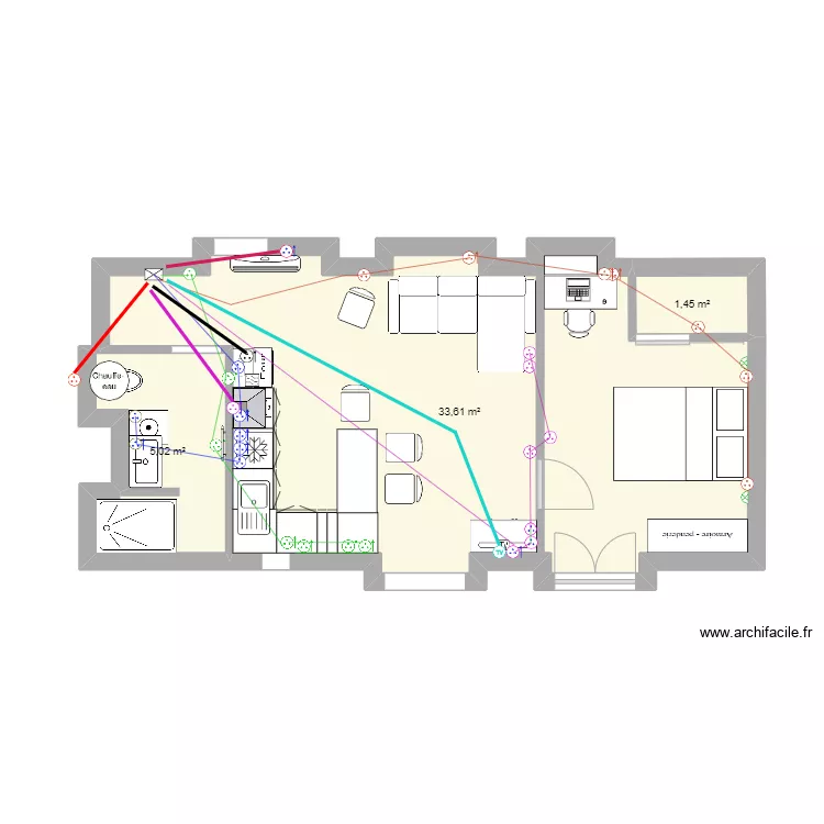 orange Jo&euml;lle cable prise. Plan de 