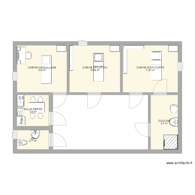 ART. Plan de 6 pièces et 47 m2