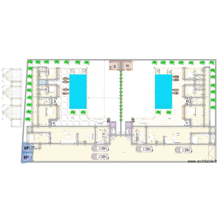 14 . Plan de 37 pièces et 865 m2