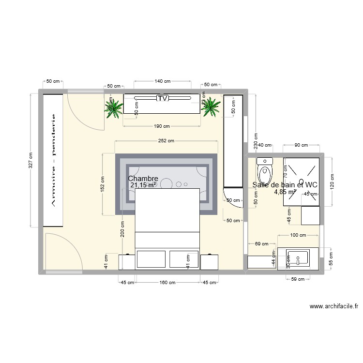 MA CHAMBRE 2023 OK. Plan de 2 pièces et 26 m2