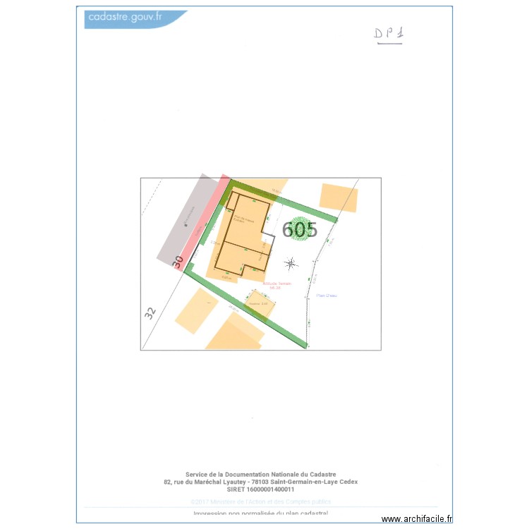 Plan de Masse 4 EXISTANT. Plan de 4 pièces et 93 m2