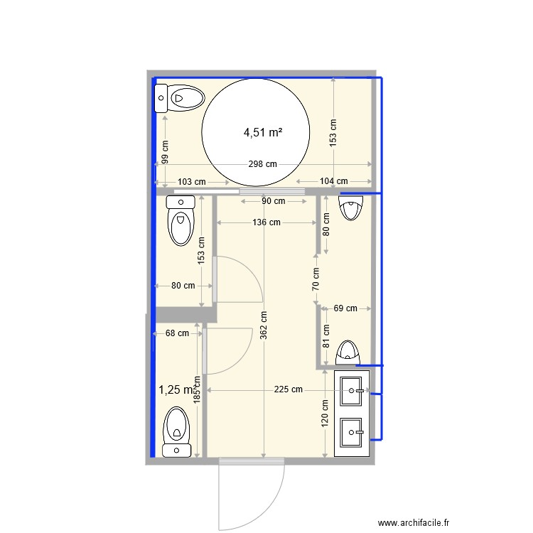 Projet wc 7. Plan de 0 pièce et 0 m2