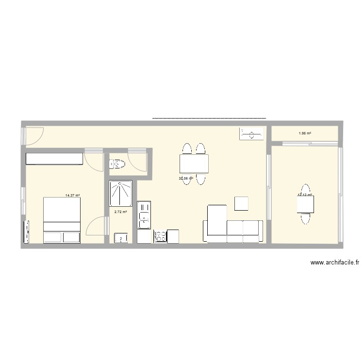  appartement  F2  Plan  5 pi ces 63 m2 dessin  par BOULARI