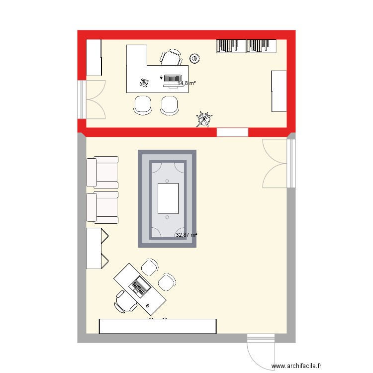 avant bureau 2. Plan de 0 pièce et 0 m2