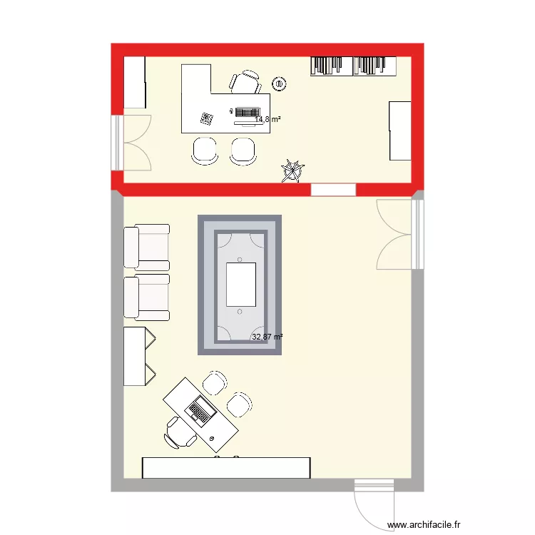 avant bureau 2. Plan de 