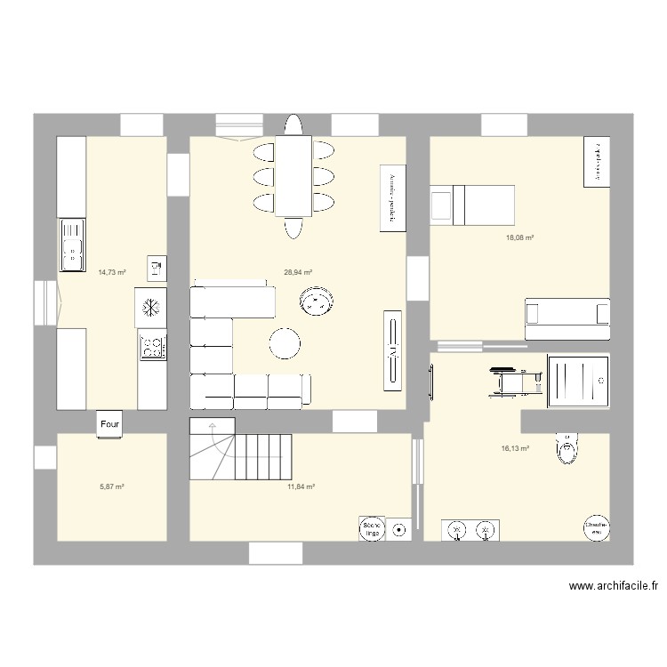 Maison Chatillon OPTION 1. Plan de 14 pièces et 190 m2