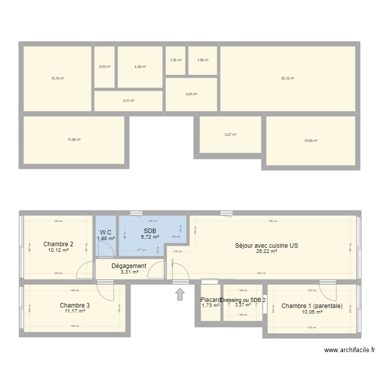 172 CHOISY. Plan de 20 pièces et 147 m2