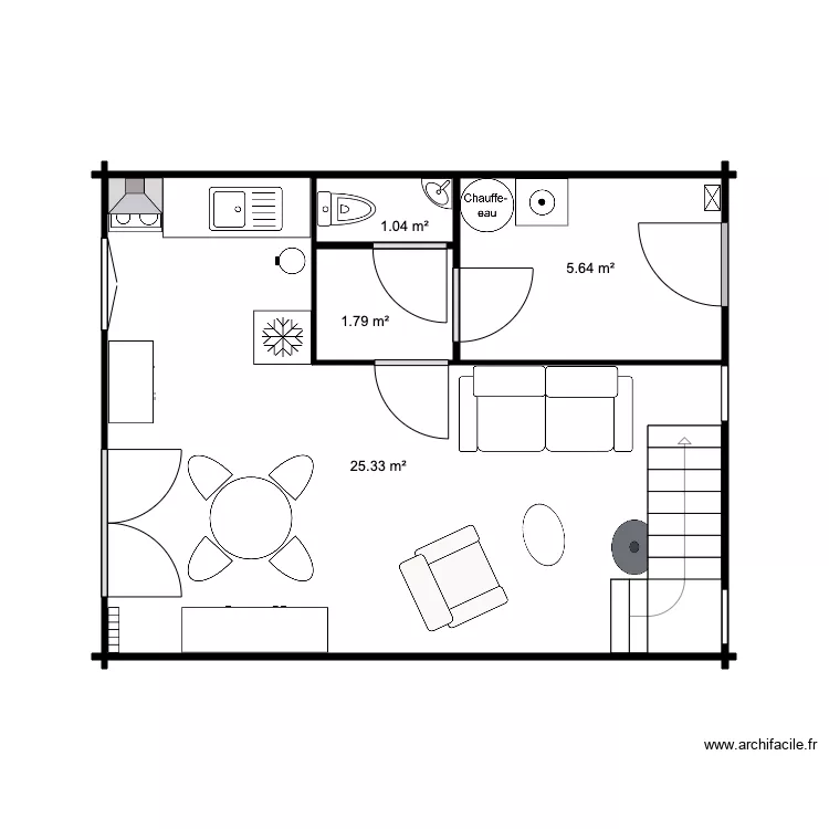 RDC Chalet 34 M sans SDB 3. Plan de 