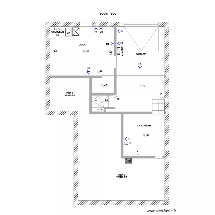 5370 Alain Sous Sol. Plan de 