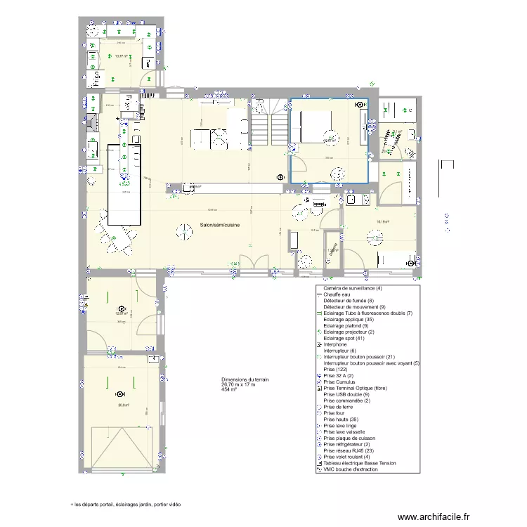 Talon plan avec rangement. Plan de 