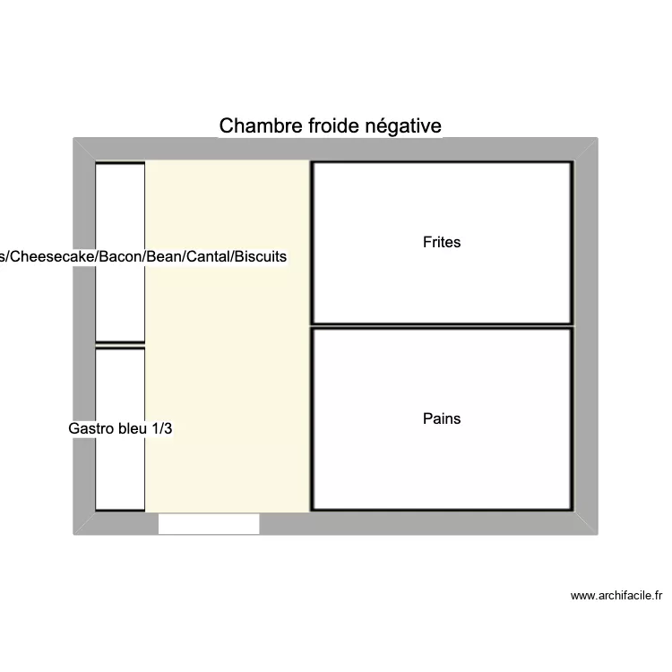 Chambre froide n&eacute;gative. Plan de 