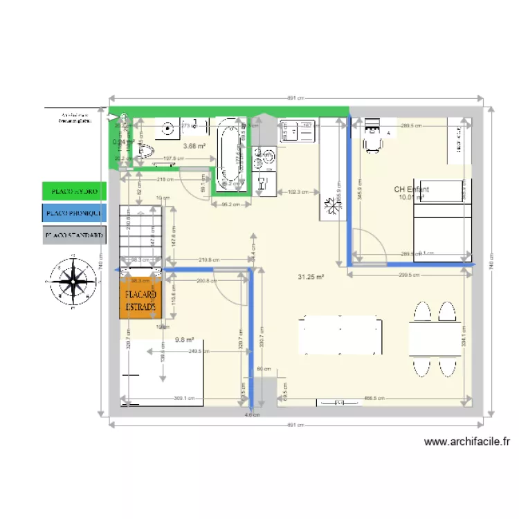 APPARTEMENT REVERCHON V6. Plan de 