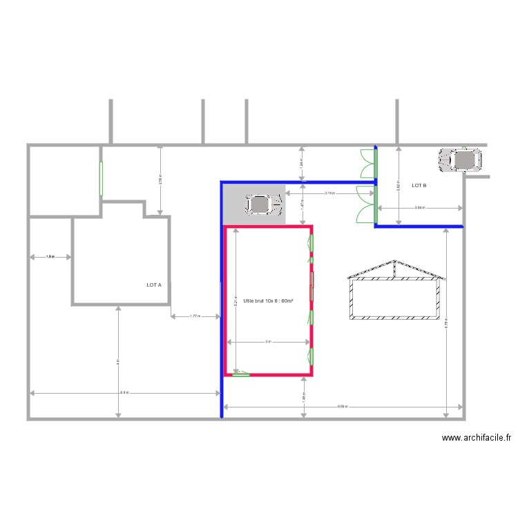 62 bis 4 projet implantation 3. Plan de 0 pièce et 0 m2